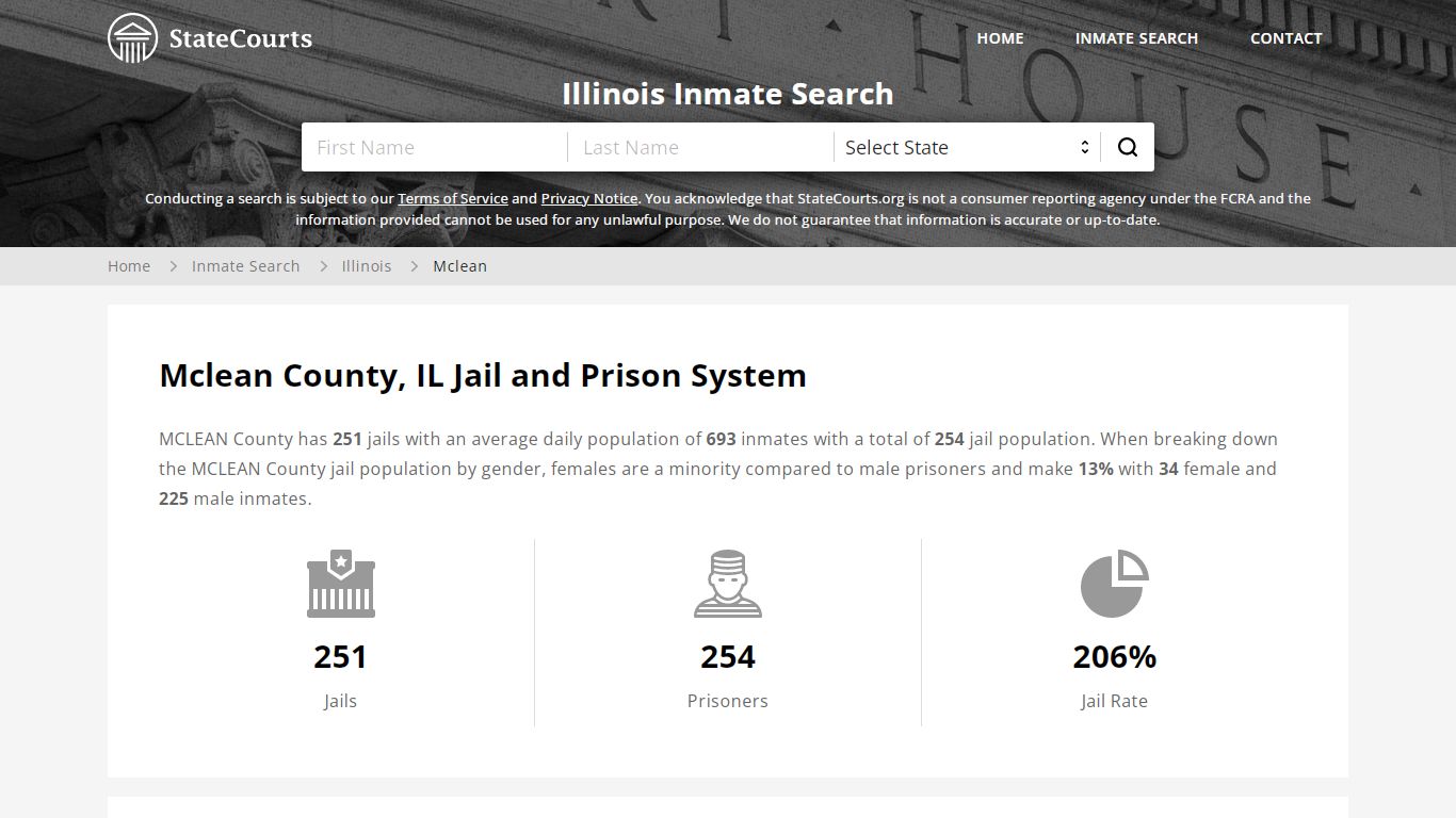 Mclean County, IL Inmate Search - StateCourts