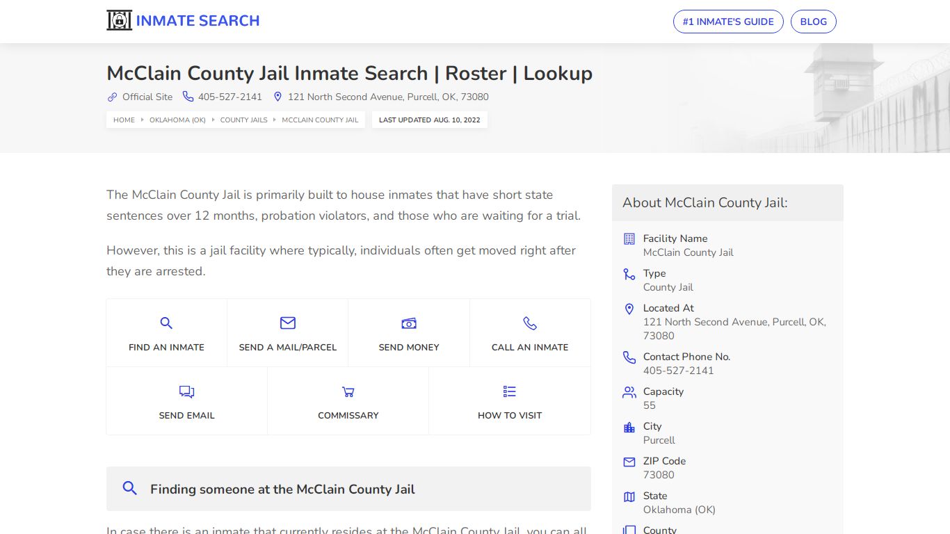 McClain County Jail Inmate Search | Roster | Lookup