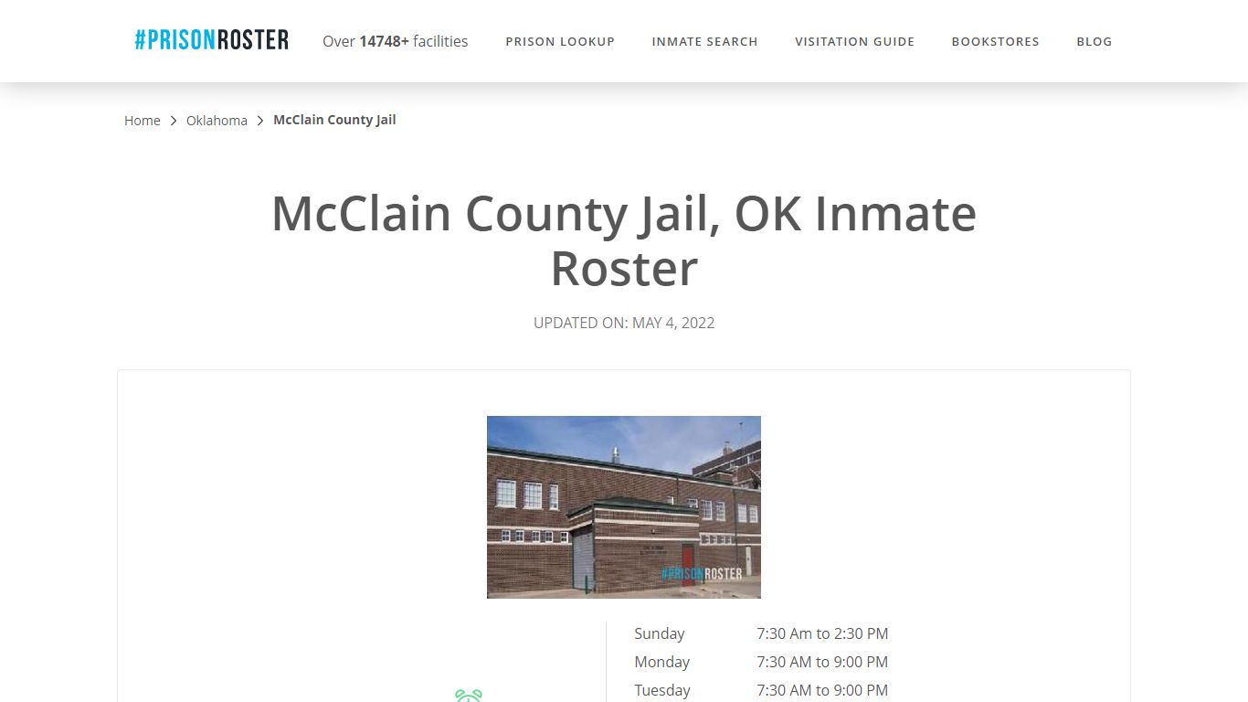 McClain County Jail, OK Inmate Roster